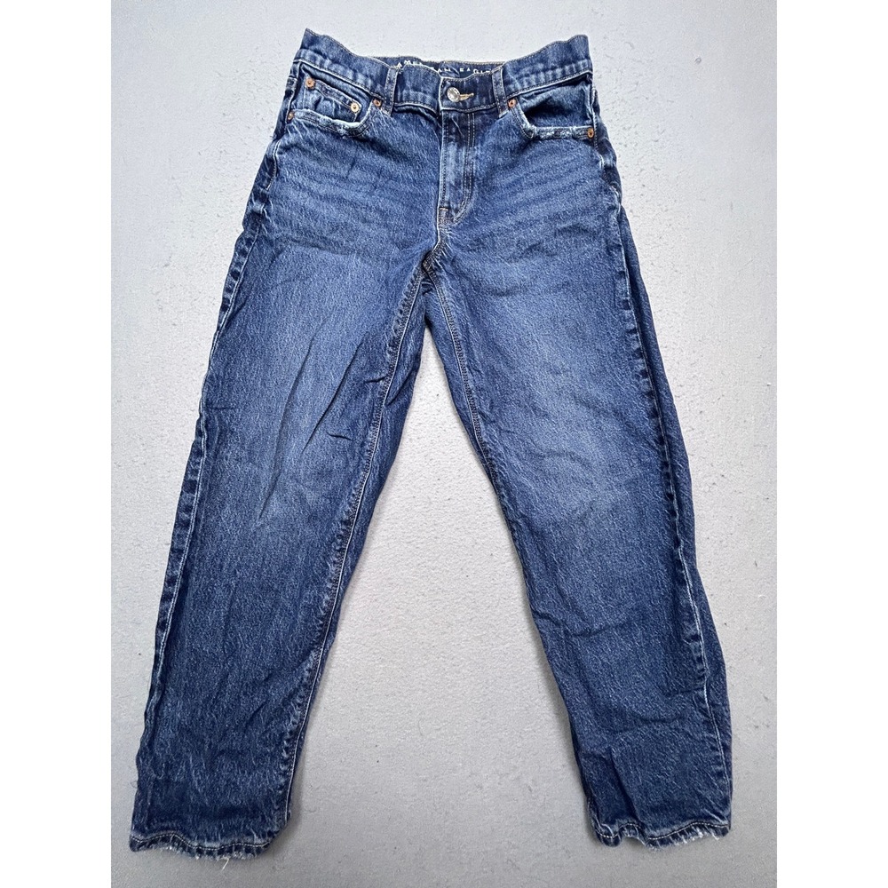 American Eagle Mom Jeans Cotton Lyocell Blue Denim 2 Regular Womens